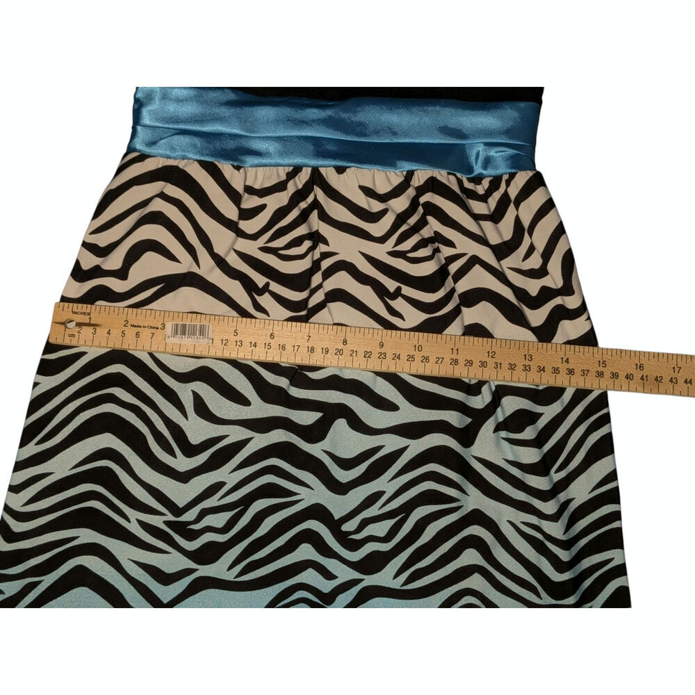Rare Editions Girls Black & Blue Ombre Zebra Stripe Empire Waist Dress Size 7/8 - Picture 11 of 12